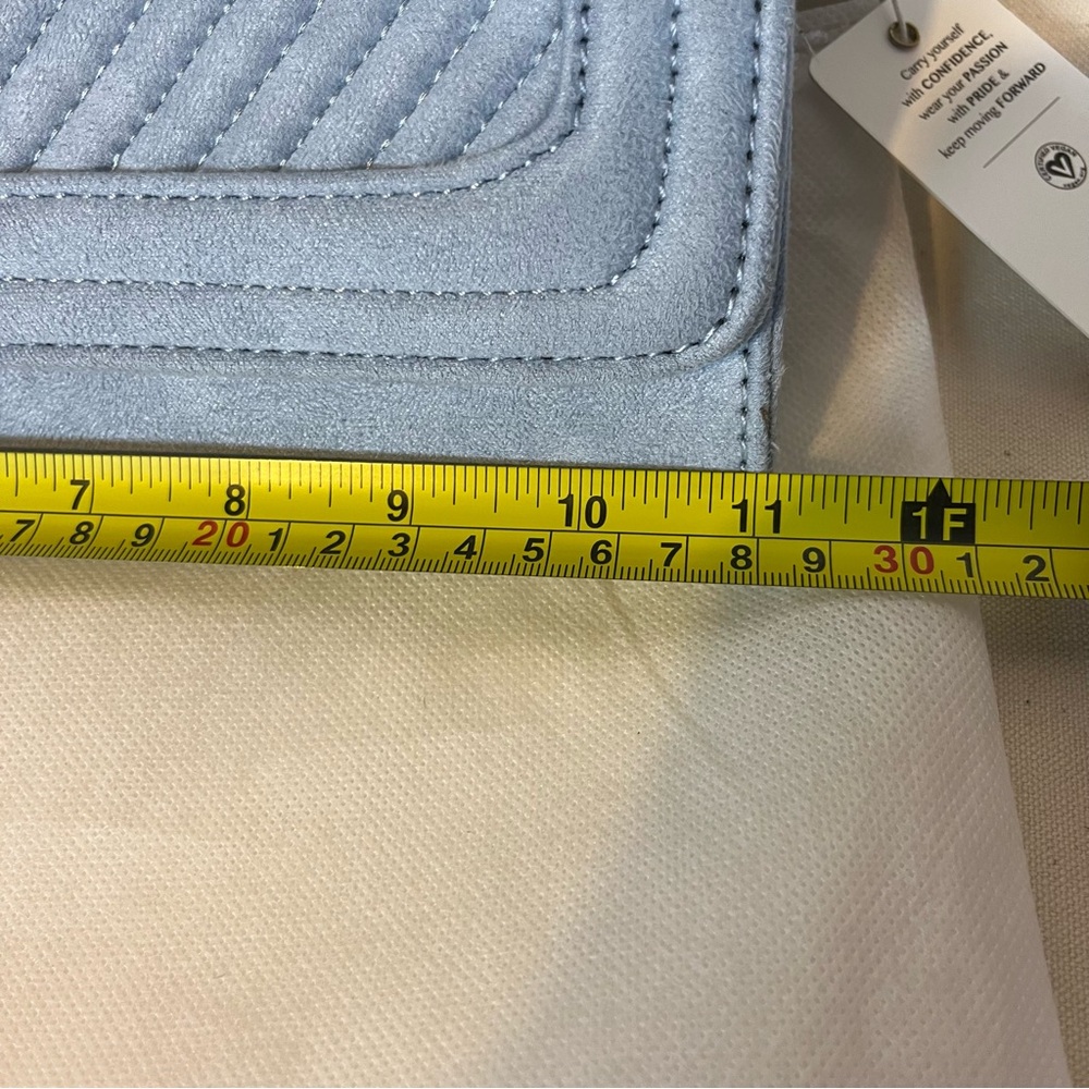 Urban‎ Expressions Blue Vegan Suede Clutch Bag or Crossbody Bag NWT Retro Bold - Picture 14 of 15